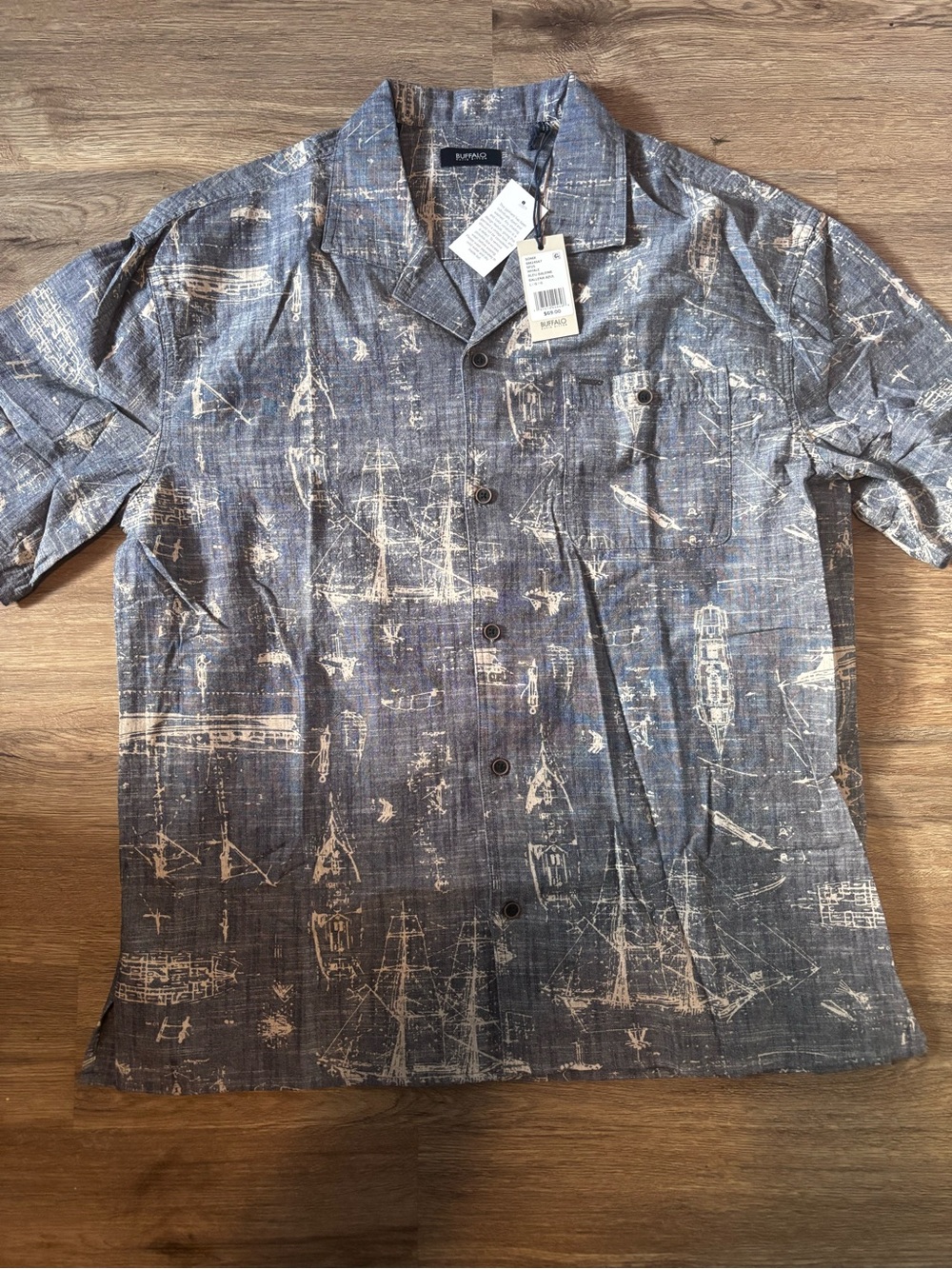 Tommy Bahama Blue Short-Sleeve Button-Up Shirt